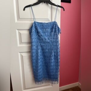 Aidan by Aidan Mantox Blue Flapper Dress - Pageantry
